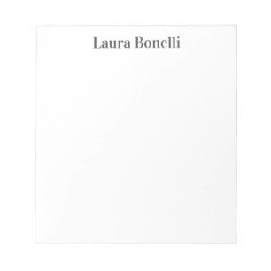 Bloc-note Titre minimaliste Professionnel Moderne Nom Plat