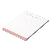 Bloc-note Titre personnalisé "Notes de" Rose Rose Lignée (Tourné)