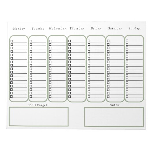 Bloc-note To Do Checklist And Planner For Organising Notes (Devant)