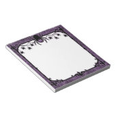 Bloc-note Toile d'araignée gothique violette avec araignées (Incliné)