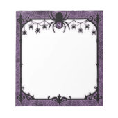 Bloc-note Toile d'araignée gothique violette avec araignées (Devant)
