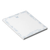 Bloc-note Toile de Botanique Classique Monogramme Bleu Franç (Incliné)