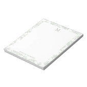 Bloc-note Toile de Jouy Botanique Classique Monogramme Vert (Tourné)