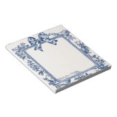 Bloc-note Toile Vintage Bleue De Jouy encadrée (Incliné)