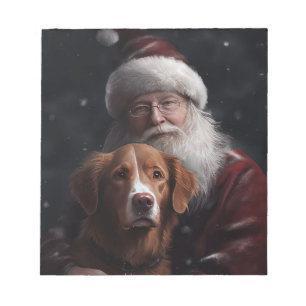 Bloc-note Toller de Nouvelle-Écosse avec le Père Noël Festif