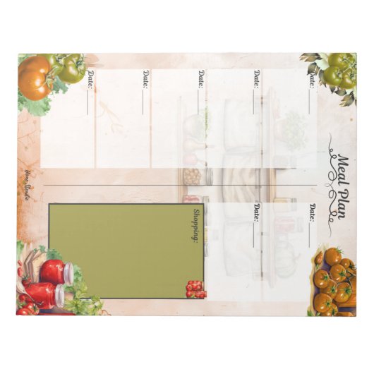 Bloc-note Tomato Paste Blank Meal Planner (Devant)