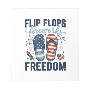 Bloc-note Tongs Patriotiques Feu d'Artifice Liberté Concepti
