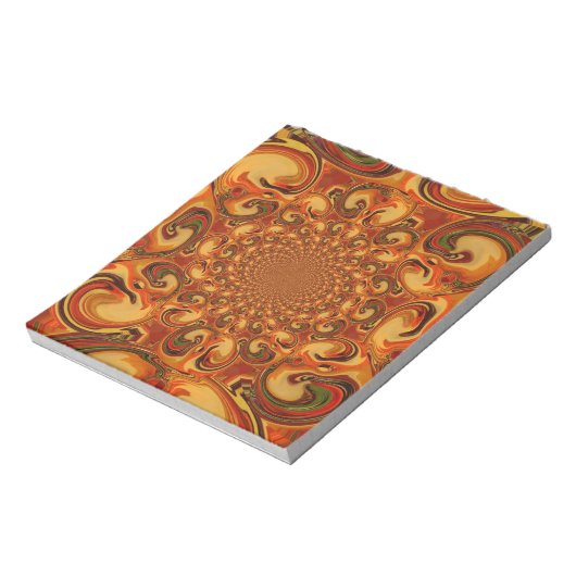 Bloc-note Tons Abstraits orange, marron et vert (Tourné)