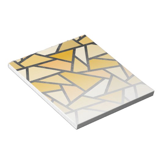 Bloc-note Tons de motif en vitrail jaune (Incliné)