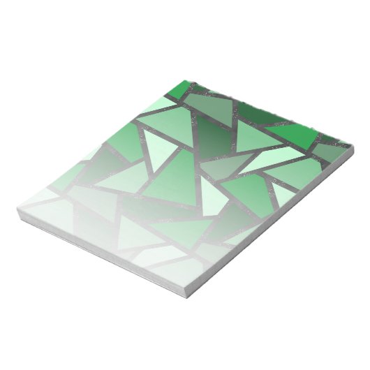 Bloc-note Tons de motif en vitrail vert (Tourné)