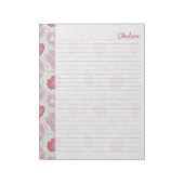 Bloc-note Tons de rose Floral Retro Abstrait Motif (Tourné)