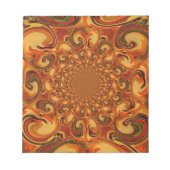 Bloc-note Tons tourbillonnants abstraits orange, marron et v (Devant)