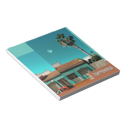 Bloc-note Torrevieja en Orange et Turquoise (Incliné)