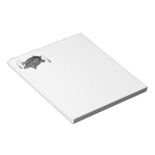 Bloc-note Tortue aquatique noir et blanc