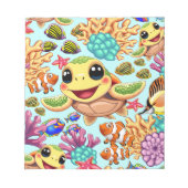 Bloc-note Tortue de mer Bébé heureux et mignonne personnage (Devant)