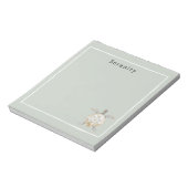 Bloc-note Tortue de mer vert olive Personnalisé (Tourné)