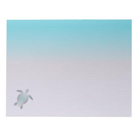 Bloc-note Tortues de mer argentées Beachstyle Minimal (Devant)