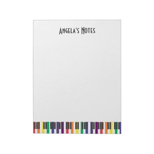 Bloc-note Touches de piano arc-en-ciel (Tourné)