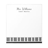 Bloc-note Touches de piano Clavier de l'enseignant de musiqu (Devant)
