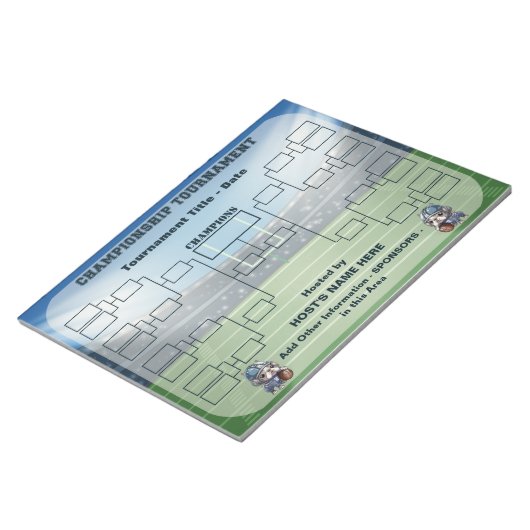 Bloc-note Tournament Bracket français quarterback (Incliné)