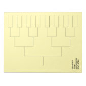 Bloc-note Tournament draw template notepad for 16 players (Devant)