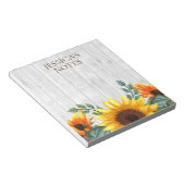 Bloc-note Tournesol Brown jaune Blanc Russe Nom du bois (Incliné)