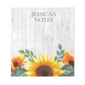 Bloc-note Tournesol Brown jaune Blanc Russe Nom du bois (Devant)