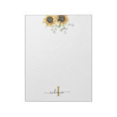 Bloc-note Tournesol Eucalyptus Floral Monogramme élégant (Tourné)