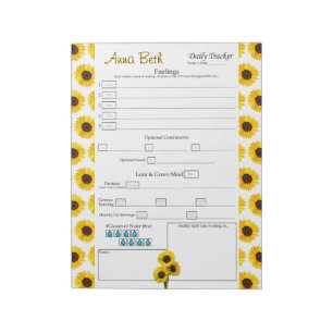 Bloc-note Tournesol Personnalisé Quotidien 6 Repas Journal