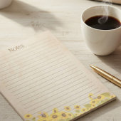 Bloc-note Tournesol rustique personnalisé