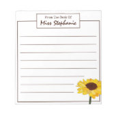 Bloc-note Tournesol Simple Du Bureau De L'Enseignant (Devant)