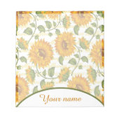 Bloc-note Tournesols et texte personnalisés (Devant)