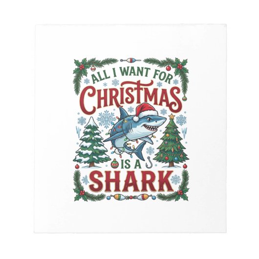 Bloc-note Tous Veulent des Arbres de Noël Requins (Devant)