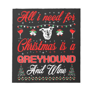 Bloc-note tout ce que je veux noël greyhound et cadeau vin