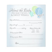 Bloc-note Tout sur Baby Hot Air Balloons Jeu de douche (Devant)