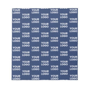 Bloc-note Toute image ou logo d'entreprise éditable bleu mar