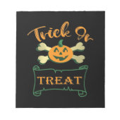 Bloc-note Tracer ou traiter les os croisés citrouille Hallow (Devant)