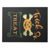 Bloc-note Tracer ou traiter les os croisés citrouille Hallow (Devant)