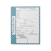 Bloc-note Tracker 5-1 Repas turquoise/Bleu (Tourné)