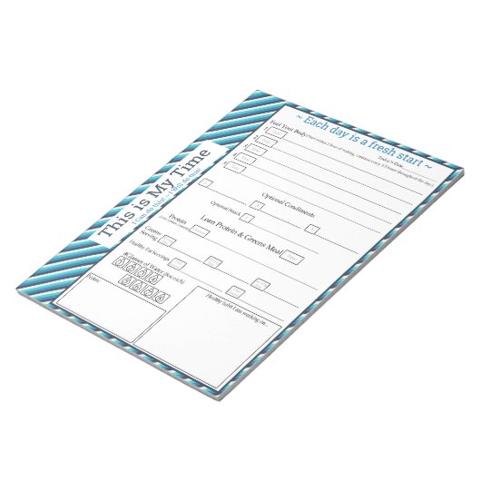 Bloc-note Tracker 5-1 Repas turquoise/Bleu (Incliné)