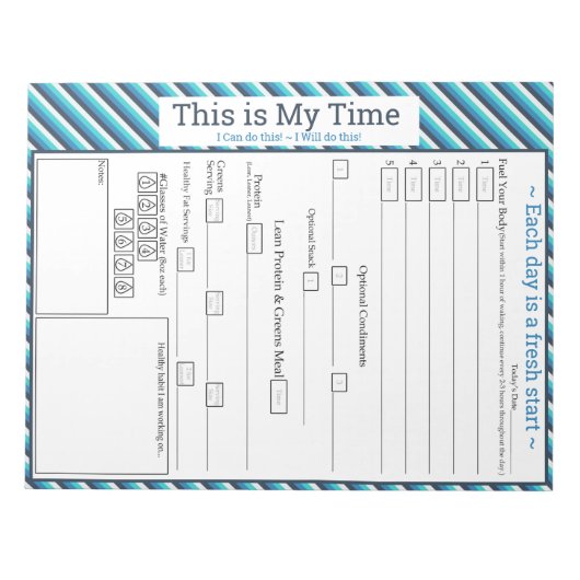 Bloc-note Tracker 5-1 Repas turquoise/Bleu (Devant)