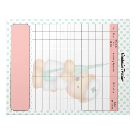 Bloc-note Tracker à thème pour l'ours à sucre (Devant)