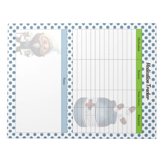 Bloc-note Tracker de médicaments Gnome pour un médecin migno (Devant)