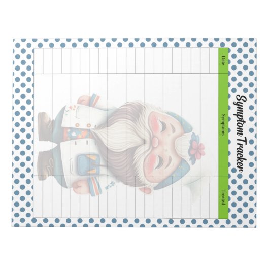 Bloc-note Tracker de symptômes à thème Gnome (Devant)