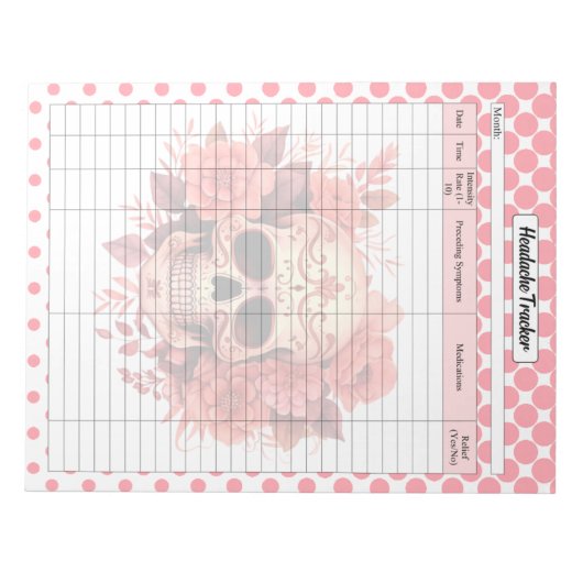 Bloc-note Tracker de tête crâne à sucre (Devant)