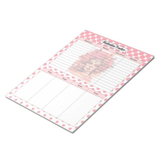 Bloc-note Tracker des médicaments pour le crâne de sucre (Incliné)