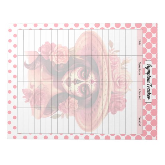 Bloc-note Tracker des symptômes du crâne de sucre mou (Devant)