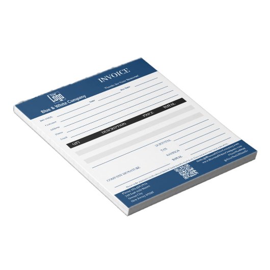 Bloc-note Trade Service Professional Blue Invoice Pad (Incliné)