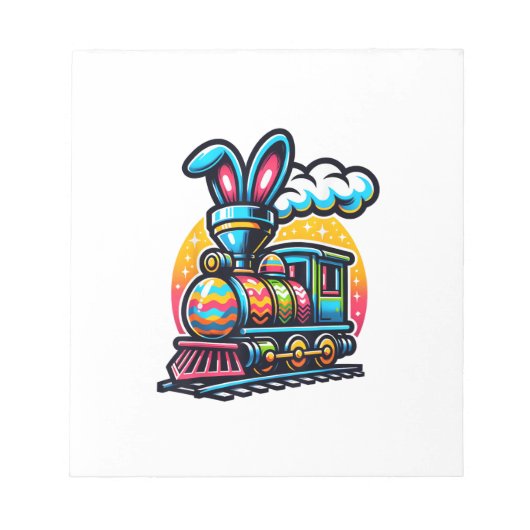 Bloc-note Train de Lapins Chemin de Fer Œuf de Pâques Enfant (Devant)