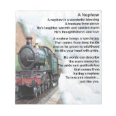 Bloc-note Train - Poème Nephew (Devant)